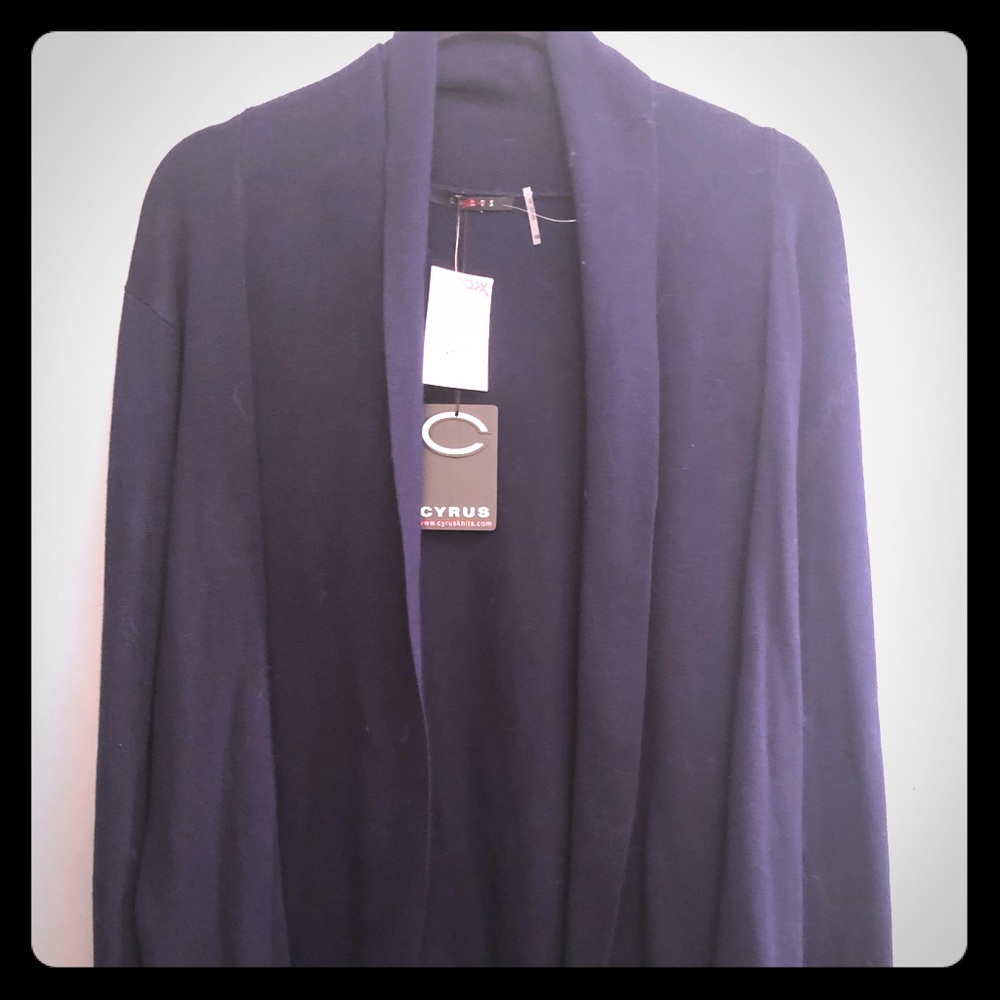 Navy swing front cardigan